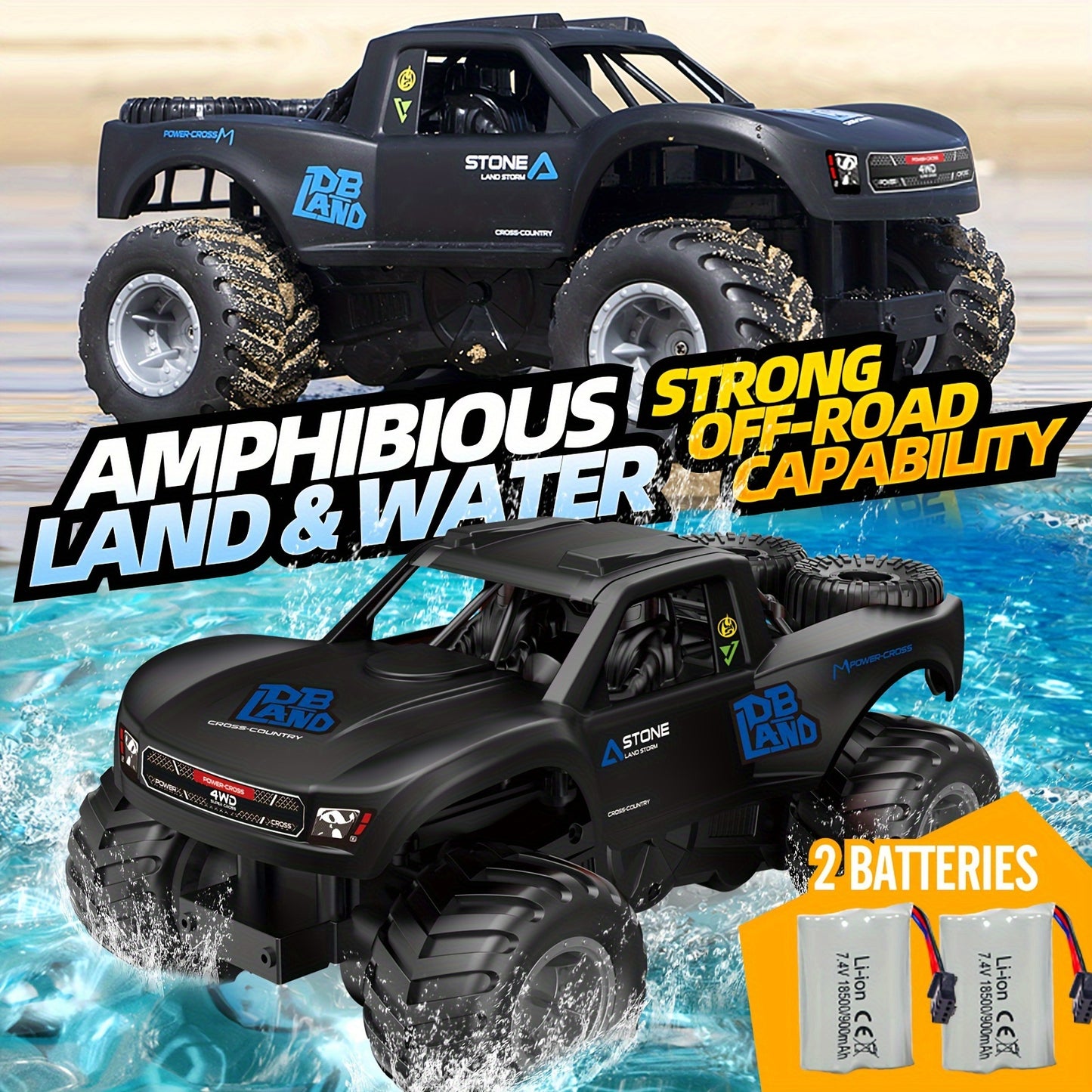 Amphibious RC Car With Rechargeable Batteries For Offroad Adventures