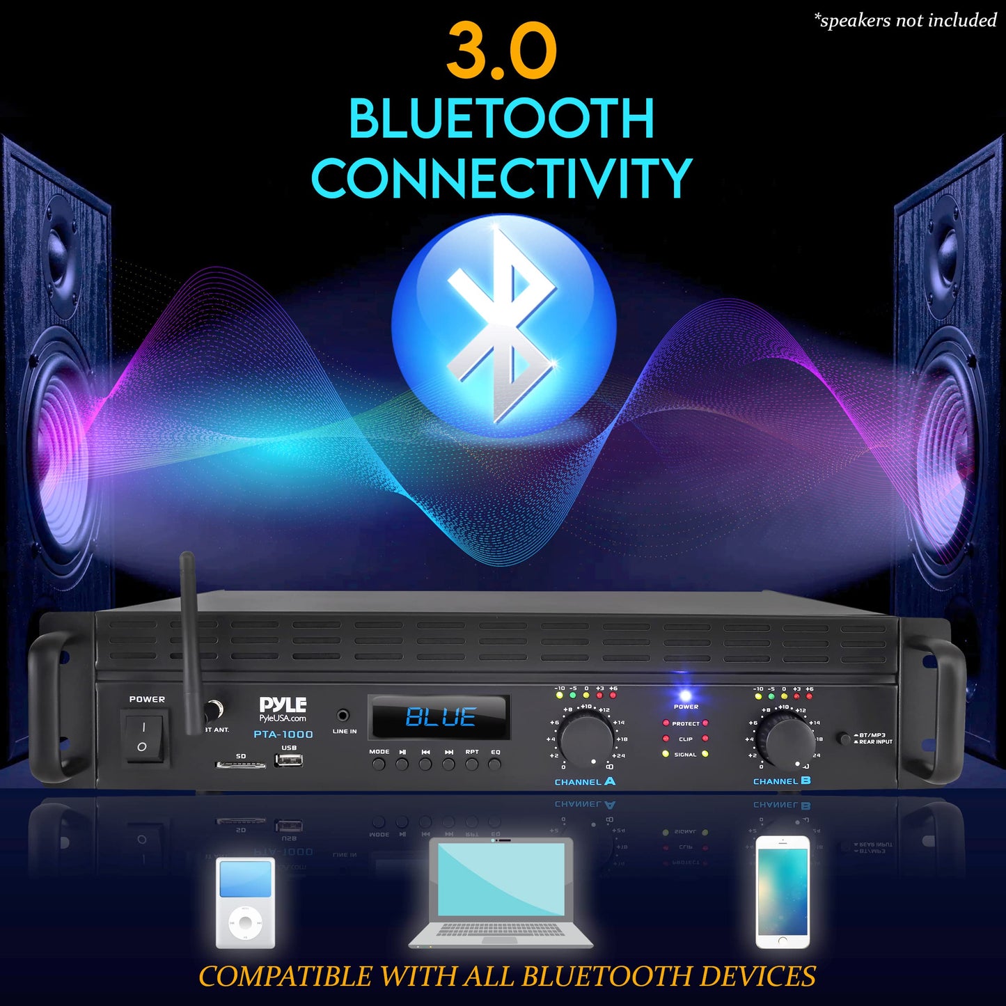 Pyle 1000 Watt Wireless Pro Audio Power Amplifier