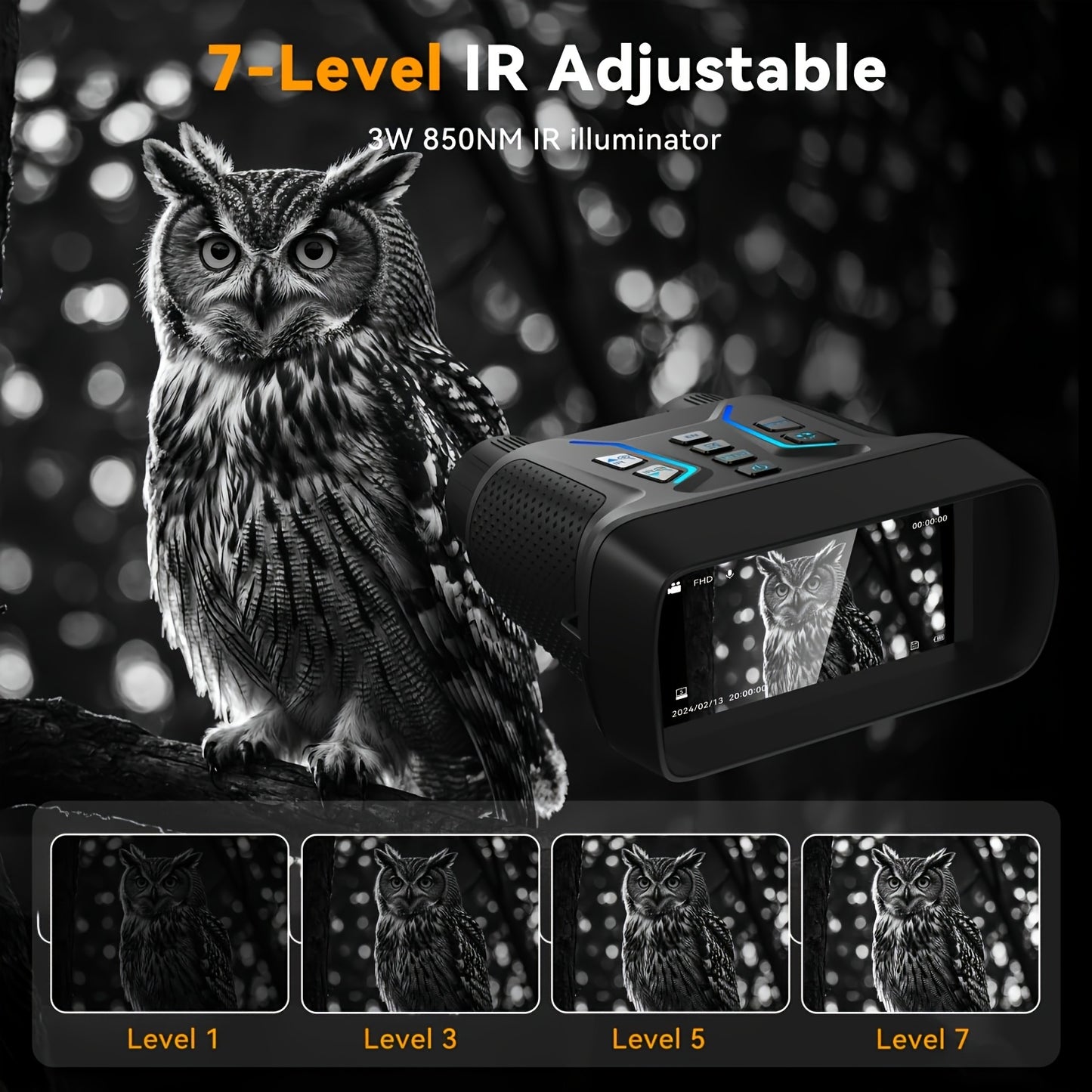 Night Vision Binoculars 8X Digital Zoom For Outdoor Use