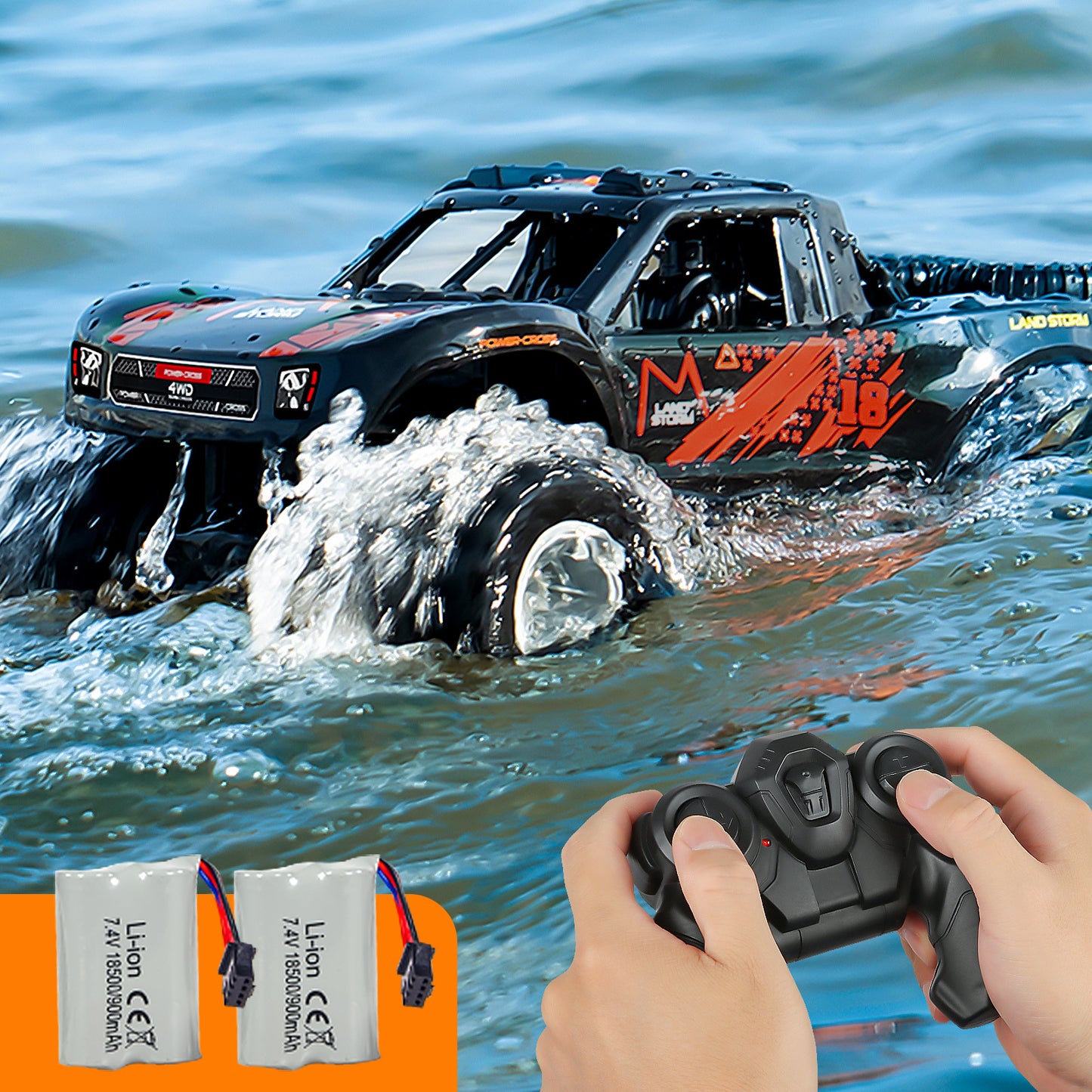 Amphibious RC Truck 4x4 All Terrain Remote Control Car