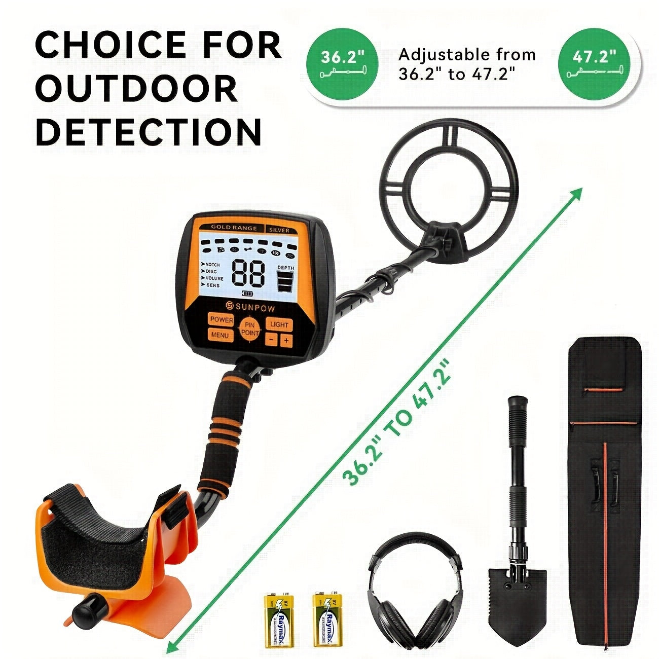 Sunpow Metal Detector With LCD Display Five Modes For Adults