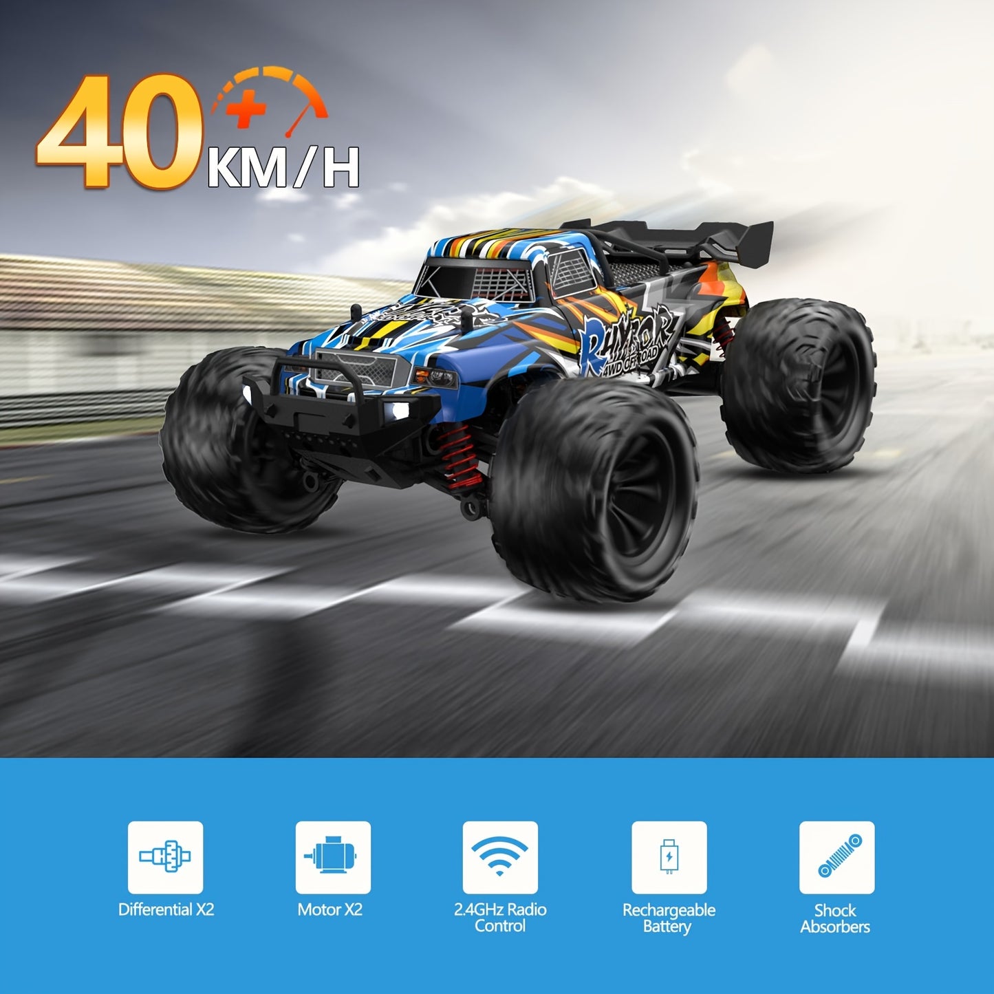 High Speed 4x4 Off-Road RC Monster Truck for Racing Fun