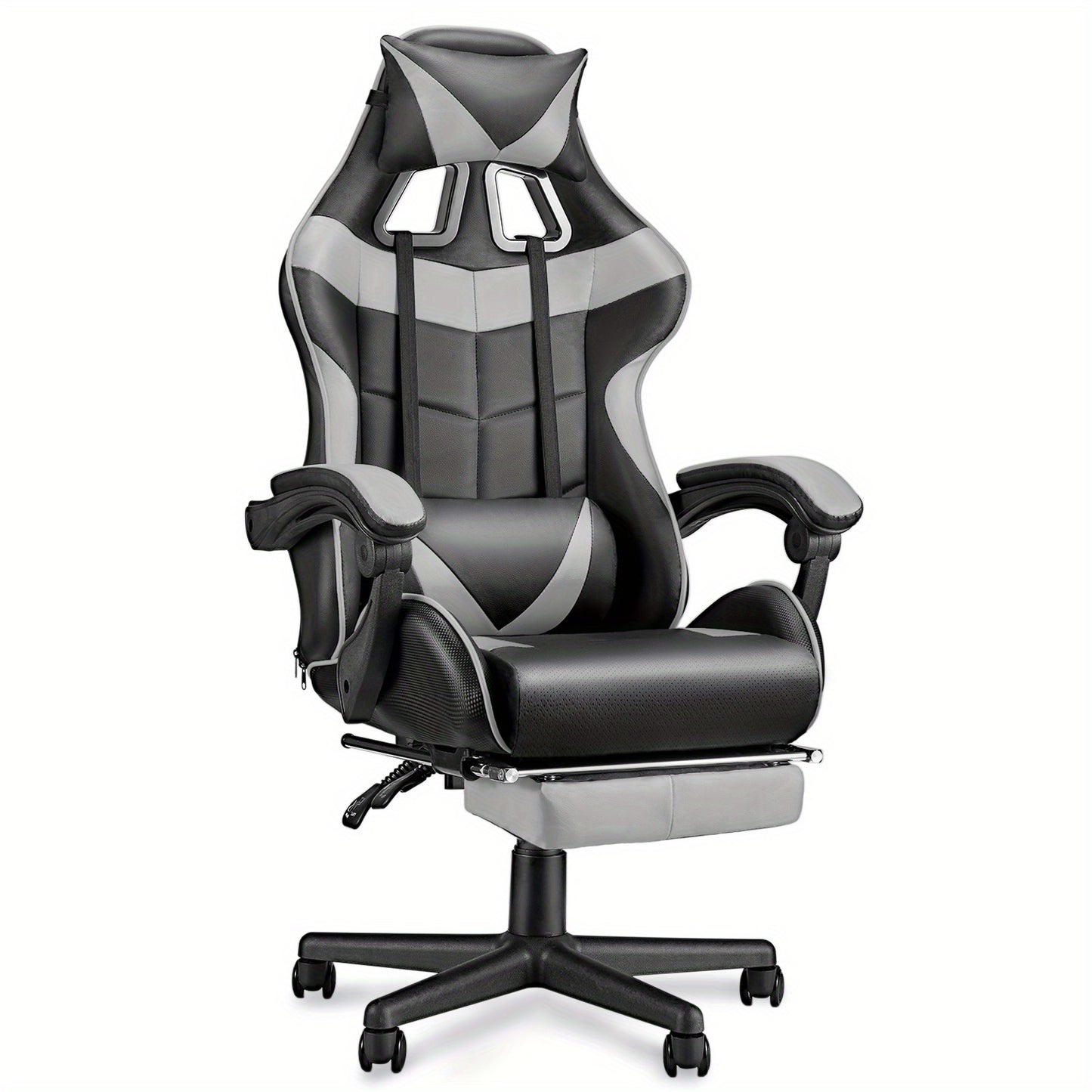 Ergonomic Gaming Chair with Footrest and Lumbar Support