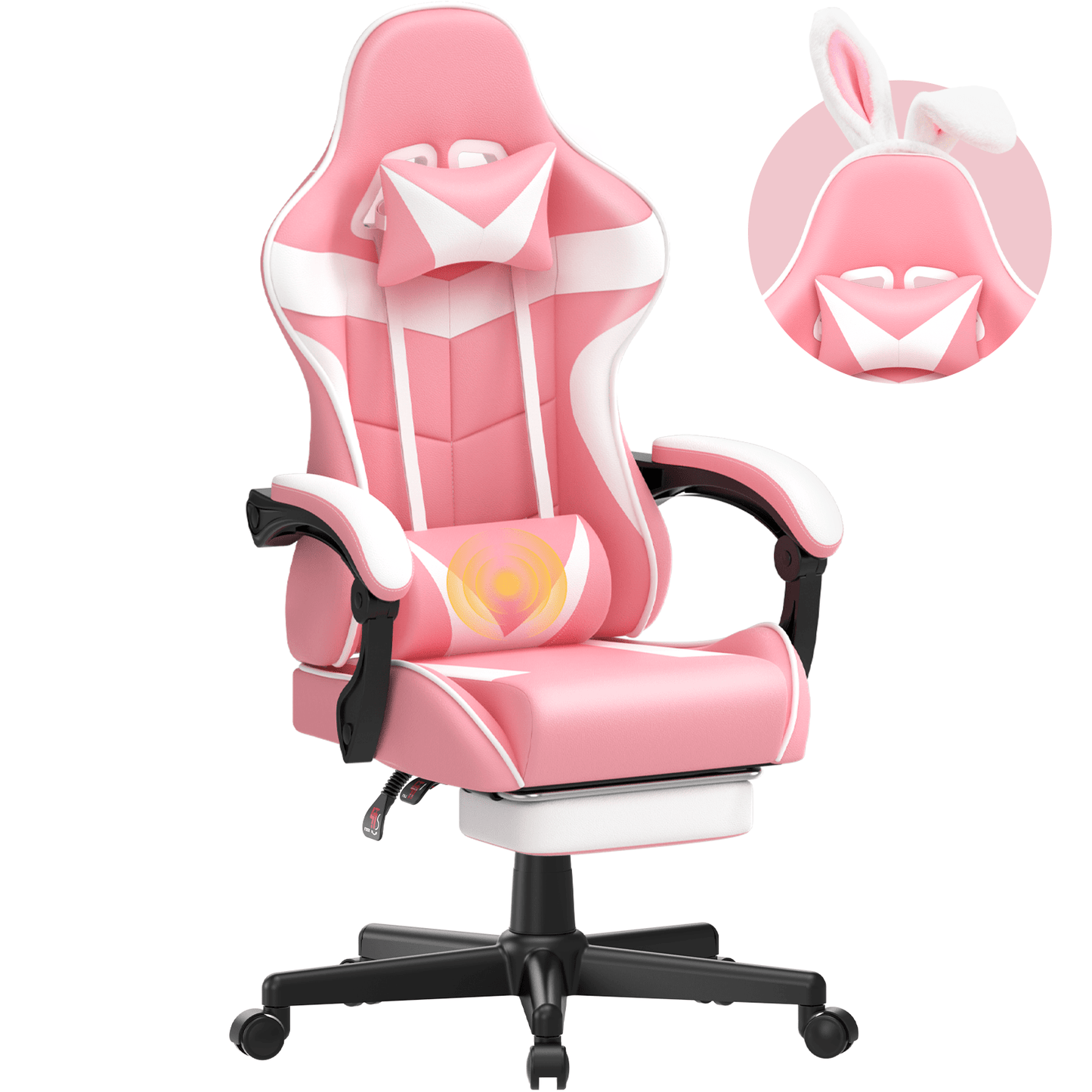 Ergonomic Gaming Chair with Footrest and Lumbar Support