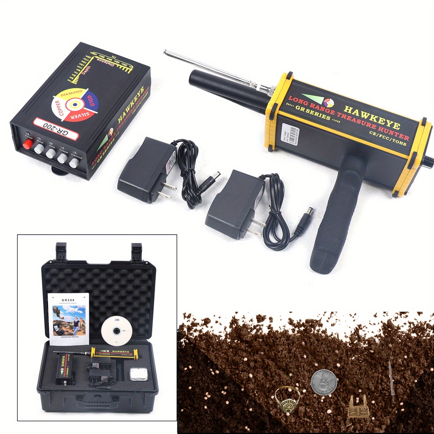 Long Range Metal Detector Treasure Hunter With Led Display