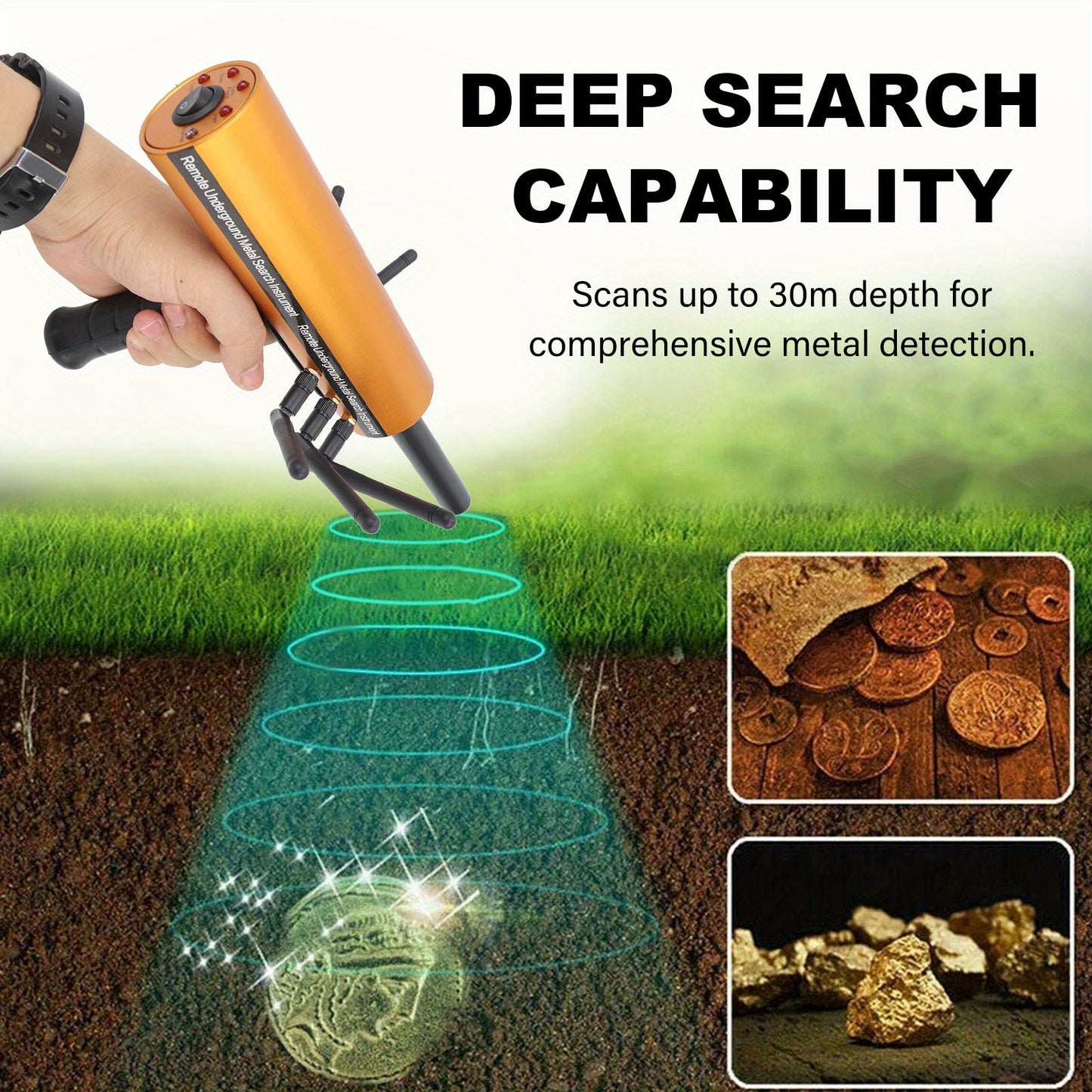 AKS Handheld Metal Detector Pinpointer Portable 360 Degree