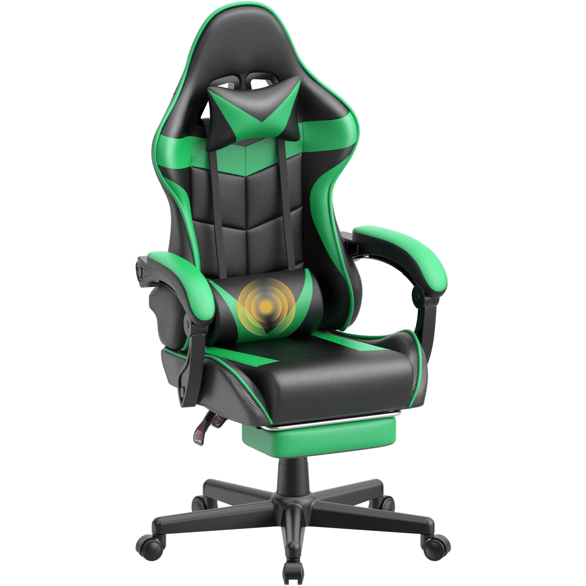 Ergonomic Pink Gaming Chair with Footrest and Lumbar Support