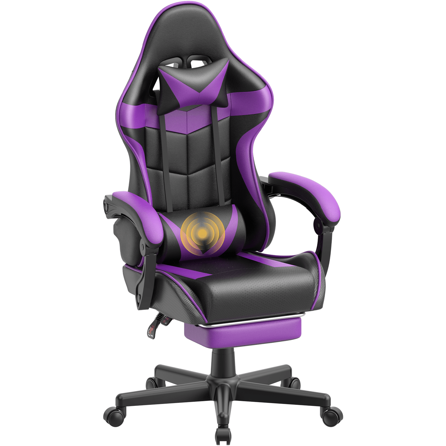 Ergonomic Pink Gaming Chair with Footrest and Lumbar Support