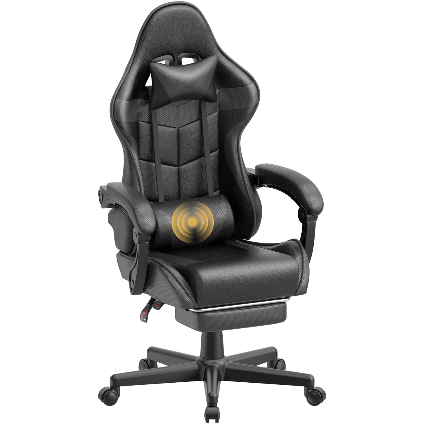 Ergonomic Pink Gaming Chair with Footrest and Lumbar Support
