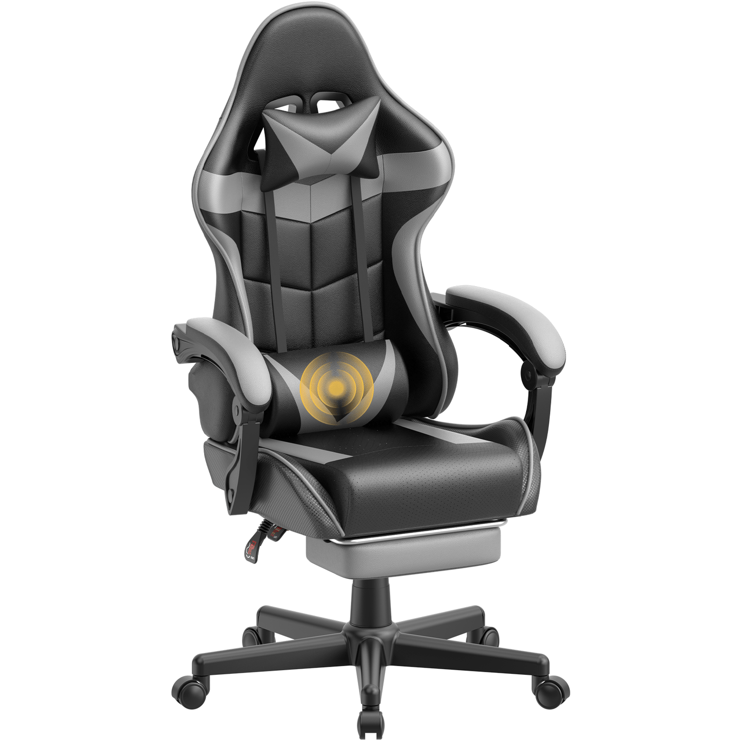 Ergonomic Pink Gaming Chair with Footrest and Lumbar Support