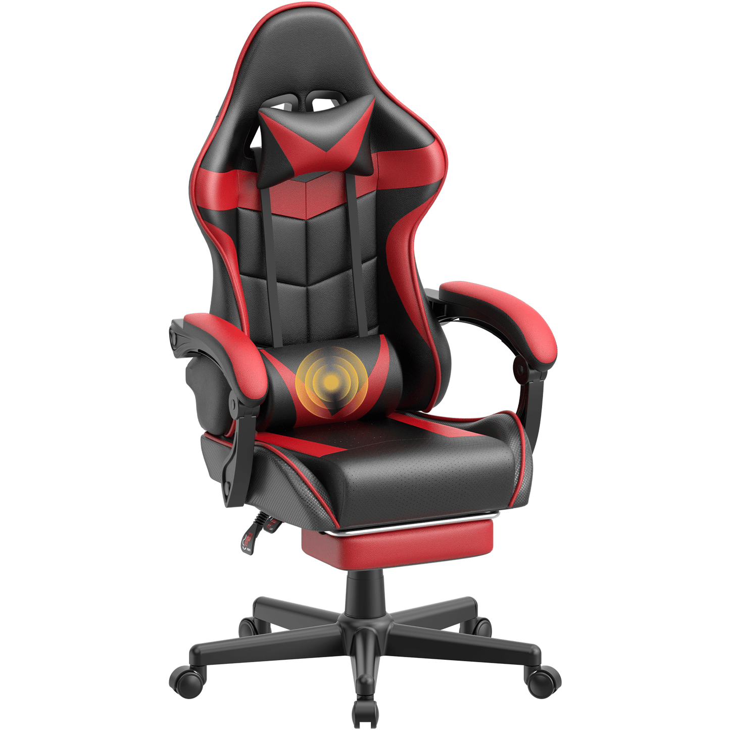 Ergonomic Pink Gaming Chair with Footrest and Lumbar Support