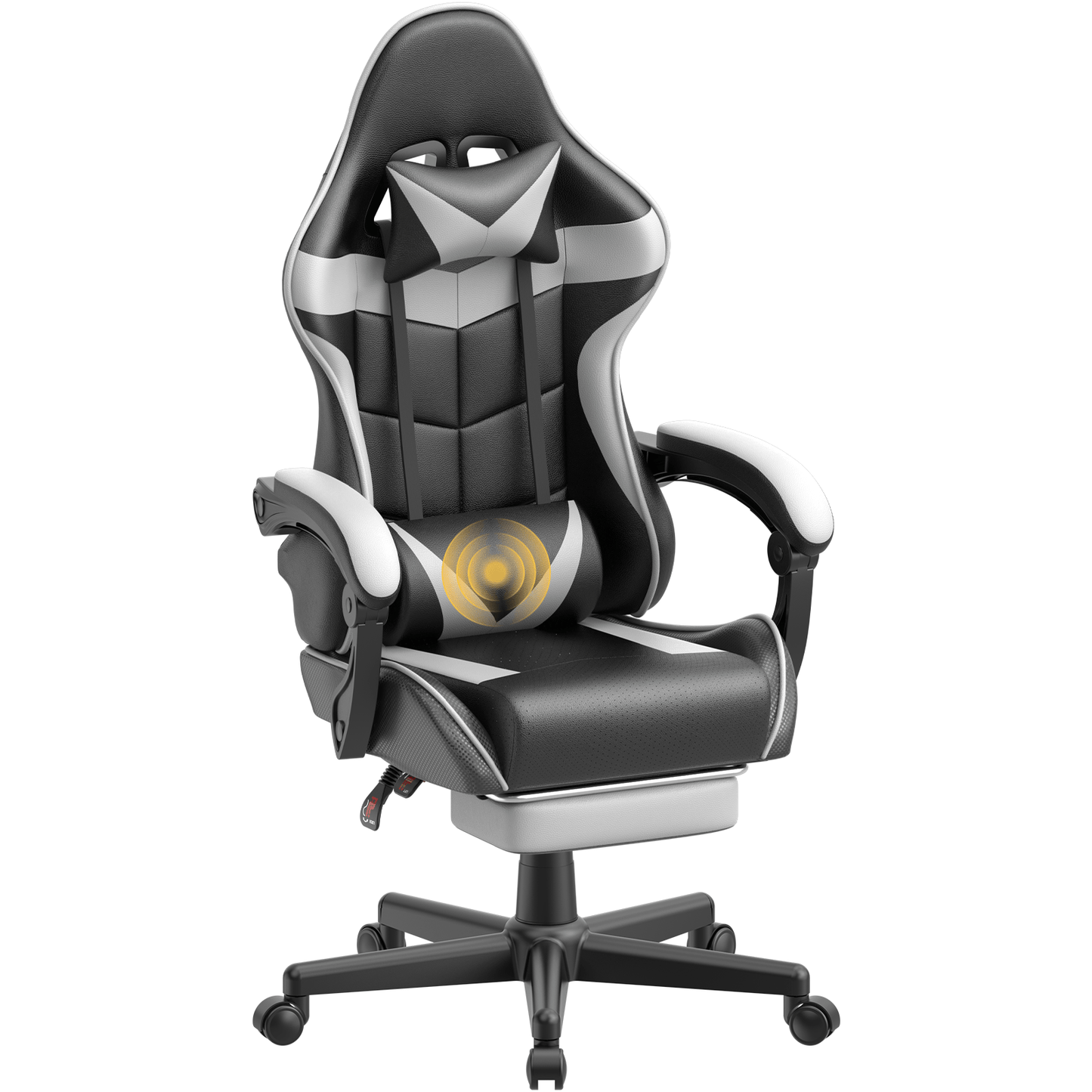 Ergonomic Pink Gaming Chair with Footrest and Lumbar Support