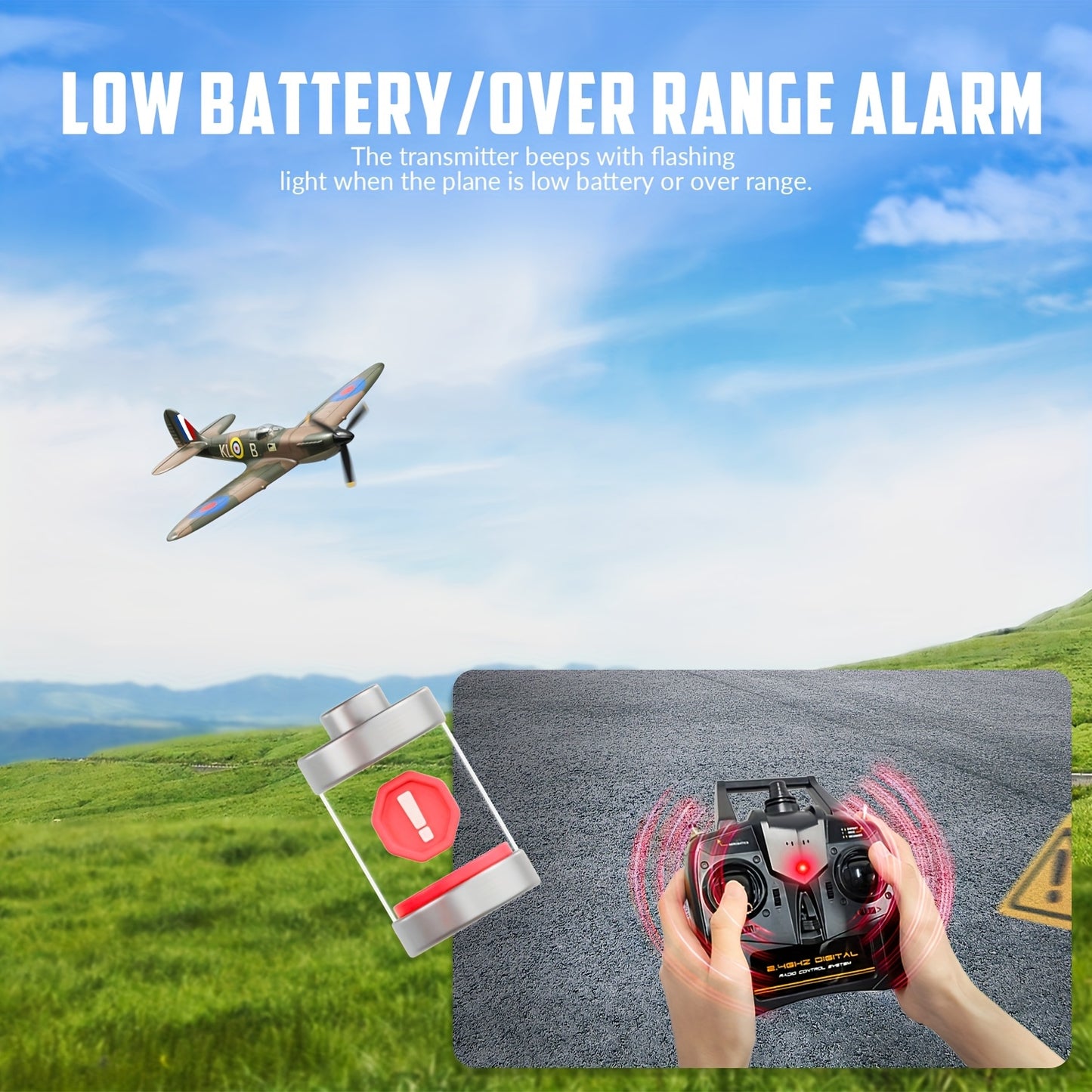 Volantexrc RC Plane Spitfire with Stabilizer System for Beginners