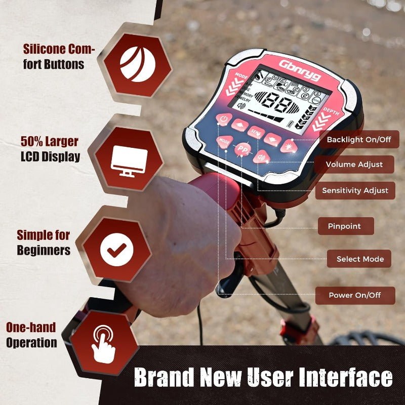 Waterproof Metal Detector For Adults LCD Display DSP Chip