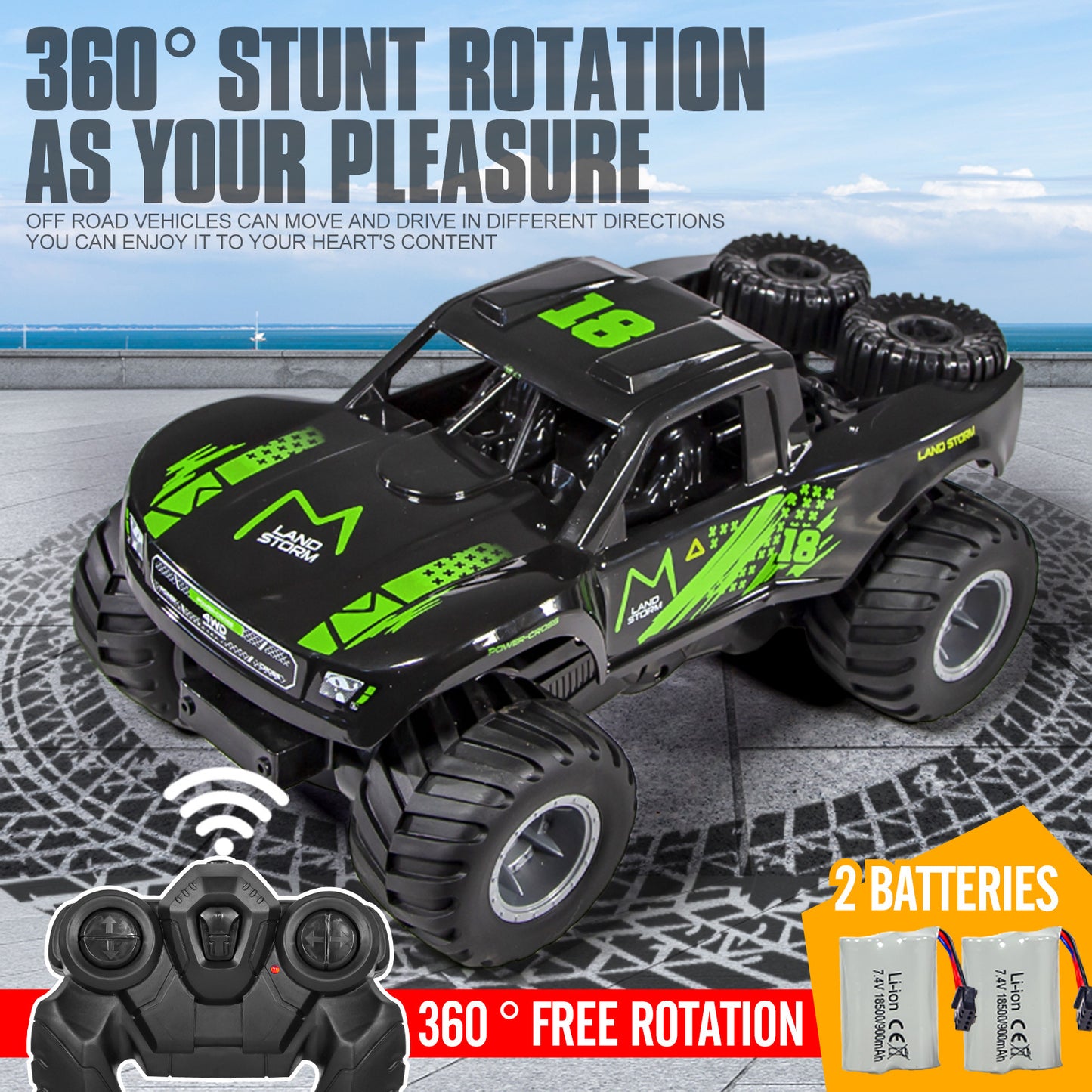 Amphibious RC Truck 4x4 All Terrain Remote Control Car