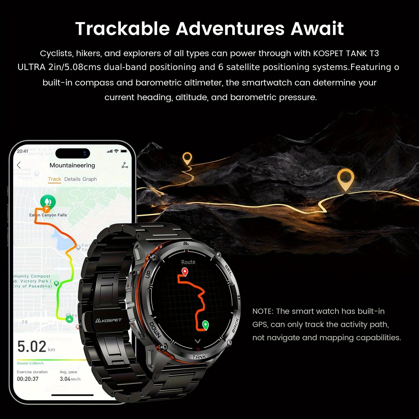 KOSPET Tank T3 Ultra 2 Gps Smartwatches Men Compass