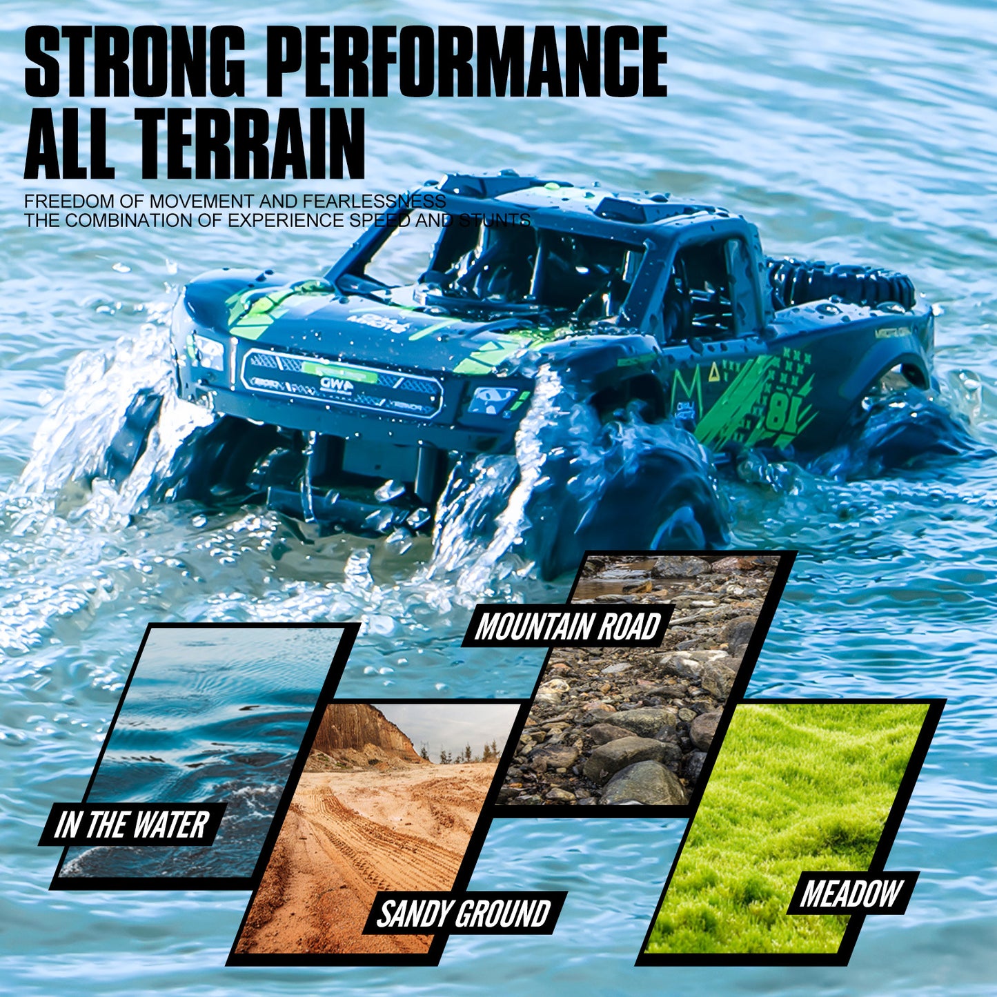 Amphibious RC Truck 4x4 All Terrain Remote Control Car