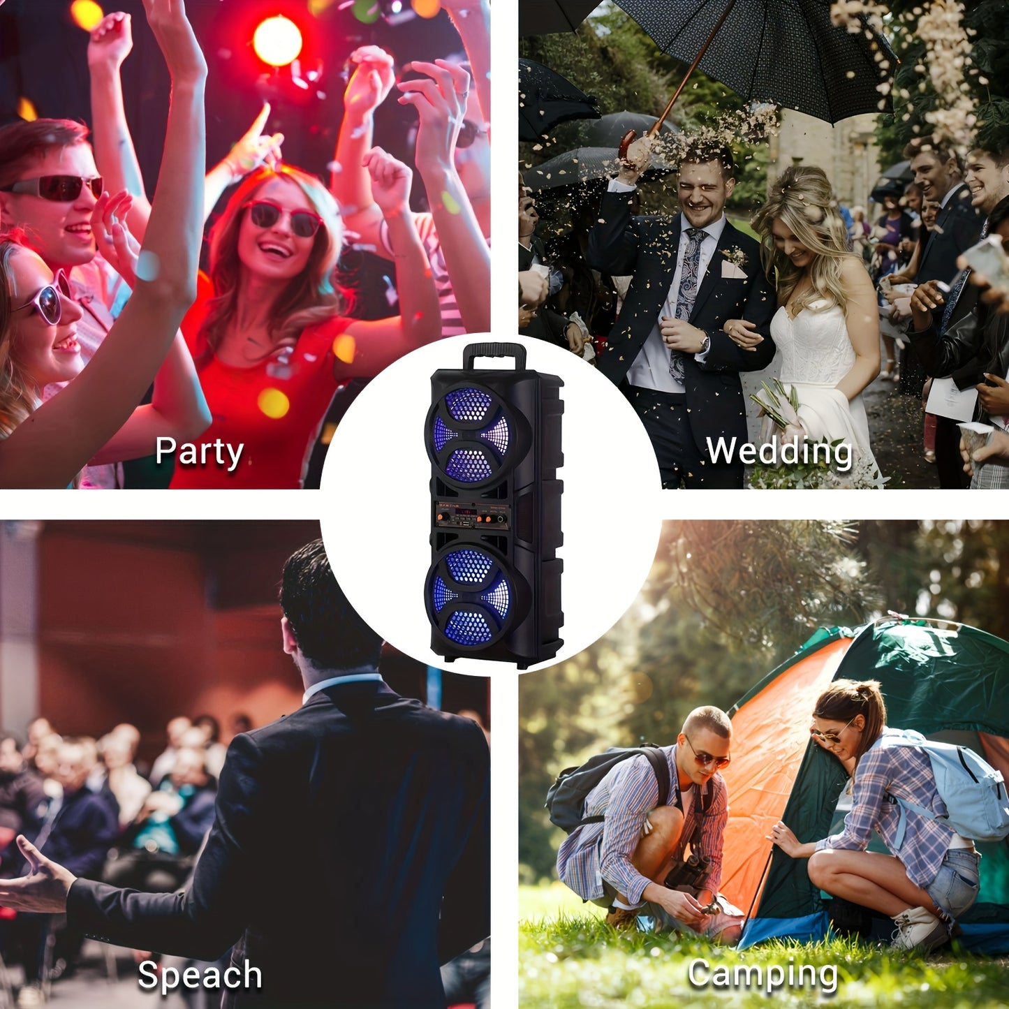 Portable Wireless PA Speaker with LED Display and Karaoke Function