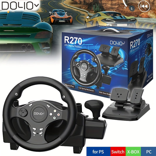 DOYO Gaming Steering Wheel with Pedal for Ultimate Racing Experience