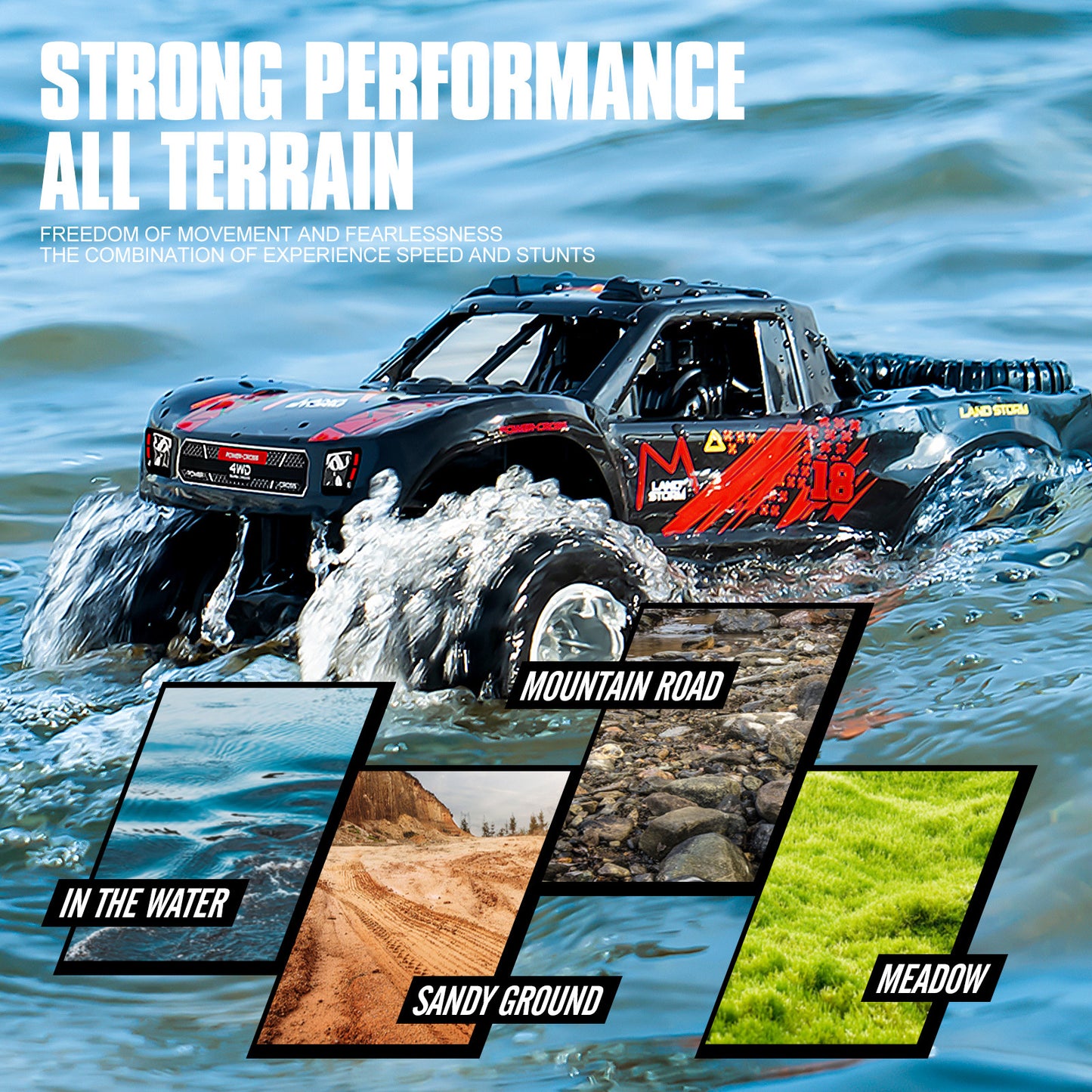 Amphibious RC Truck 4x4 All Terrain Remote Control Car
