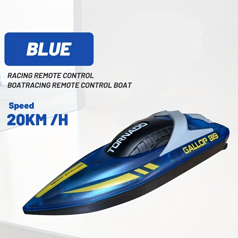 High-Speed Remote-Controlled Speedboat with LED Navigation Lights