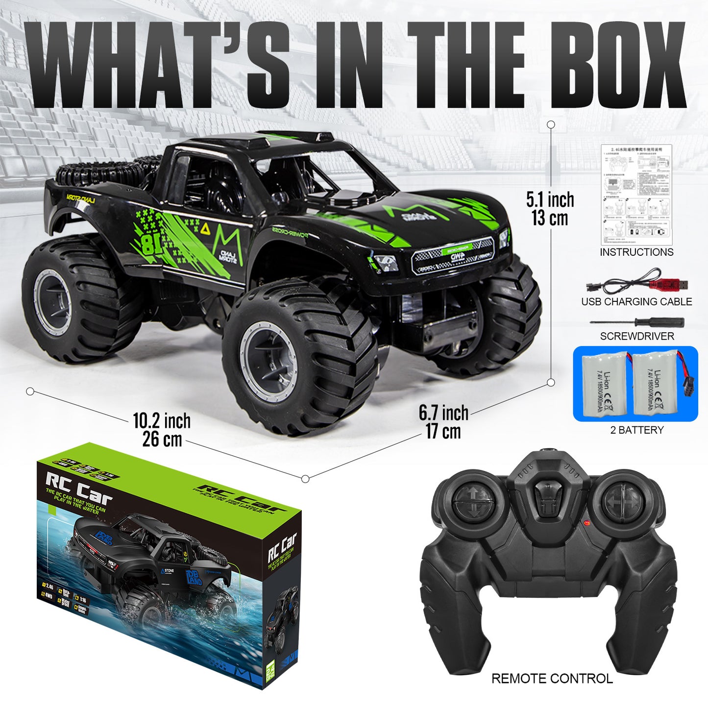 Amphibious RC Truck 4x4 All Terrain Remote Control Car