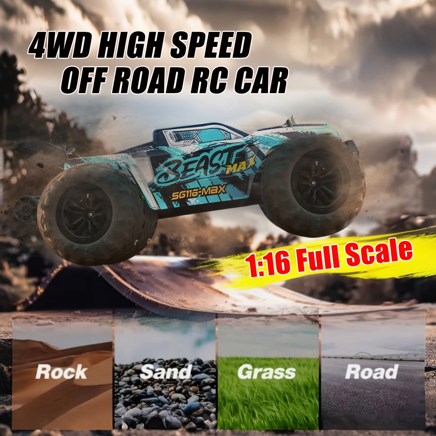 High Speed 4WD Off Road RC Car with LED Lights