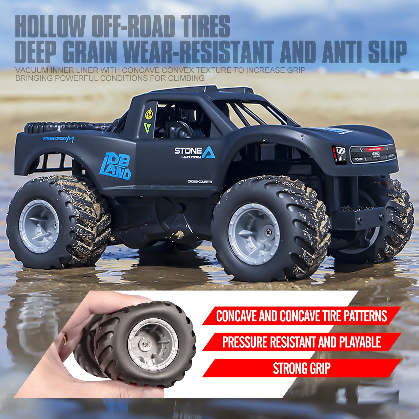 Amphibious RC Truck 4x4 All Terrain Remote Control Car