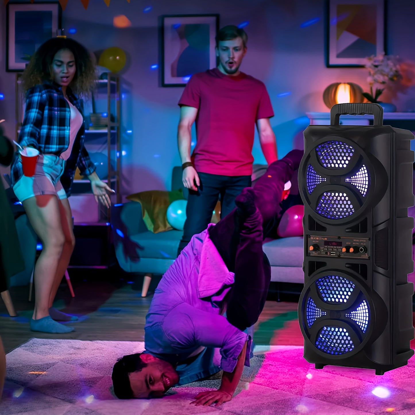Portable Wireless PA Speaker with LED Display and Karaoke Function