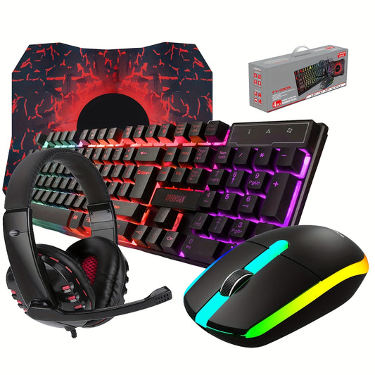 Gaming Keyboard Mouse Headset RGB Bundle for PC Gamers