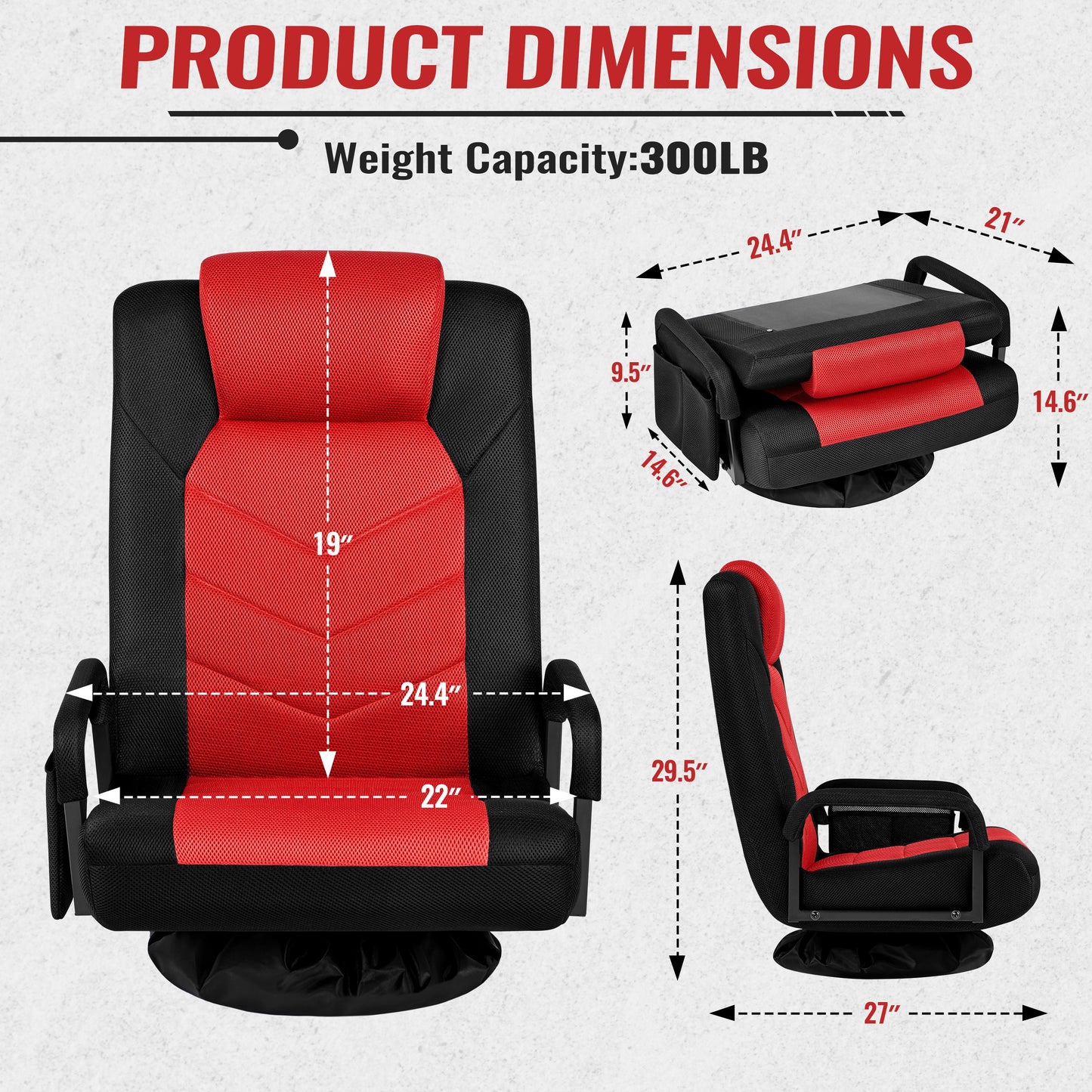 Costoffs Swivel Floor Gaming Chair With Adjustable Reclining Backrest