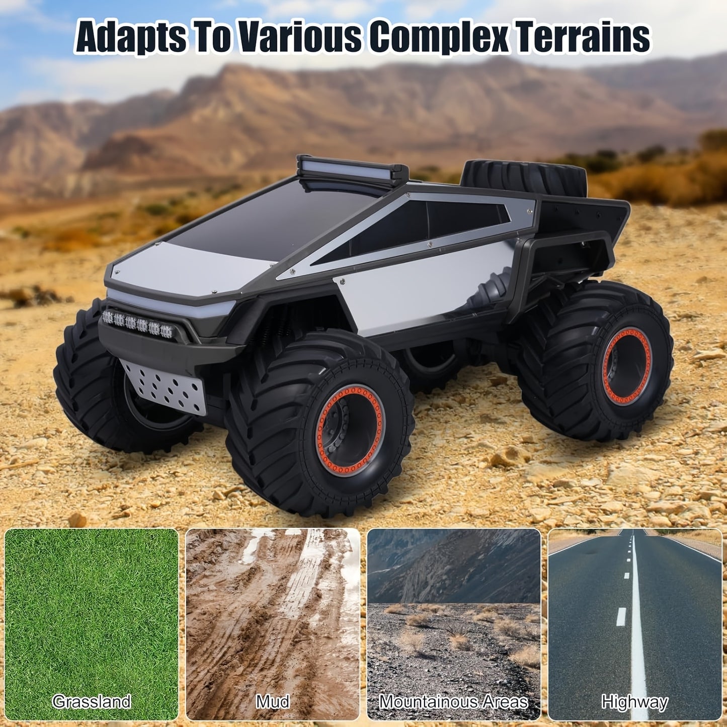 All Terrain Remote Control Monster Truck with LED Lights