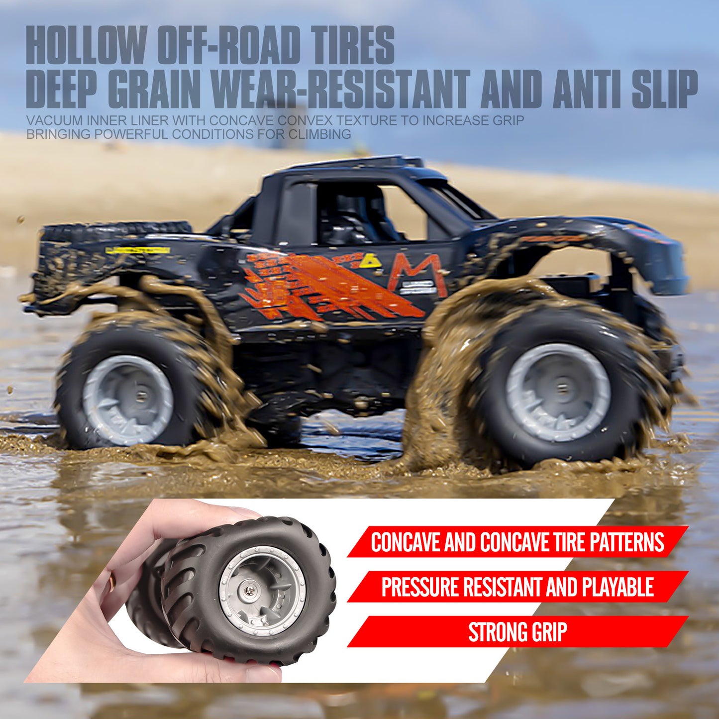 Amphibious RC Truck 4x4 All Terrain Remote Control Car