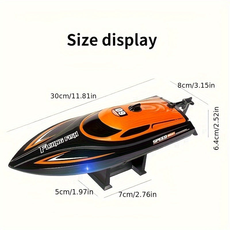 High-Speed Remote-Controlled Speedboat with LED Navigation Lights