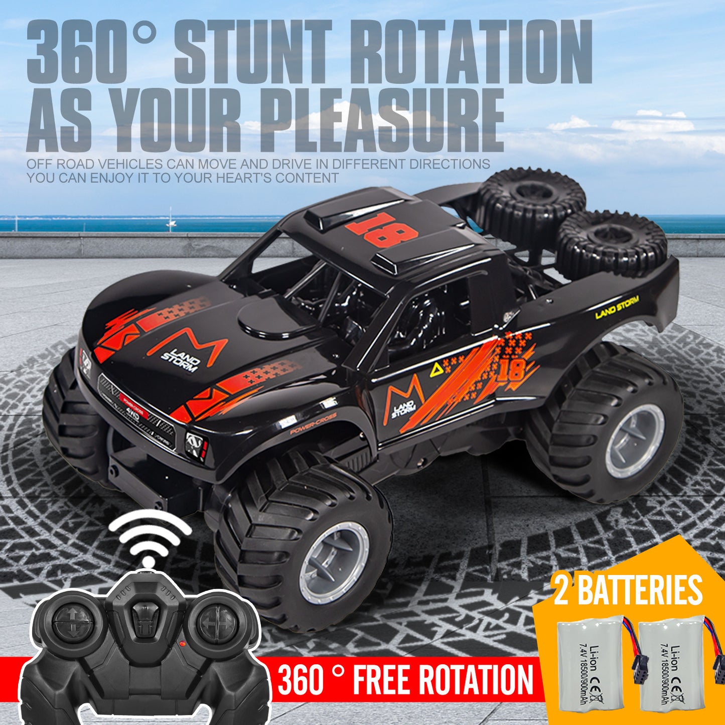 Amphibious RC Truck 4x4 All Terrain Remote Control Car