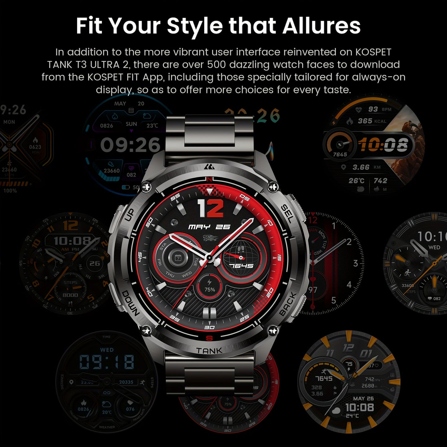 KOSPET Tank T3 Ultra 2 Gps Smartwatches Men Compass
