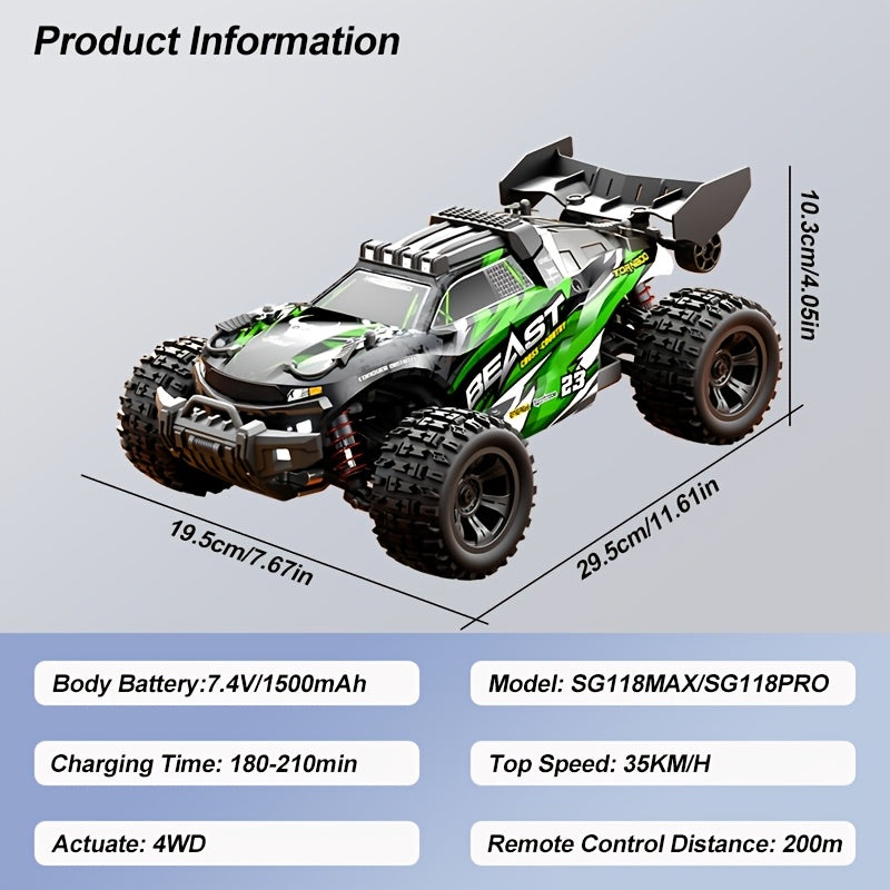 High-Speed 4WD RC Off-Roader Stunt Toy Car for All Terrain