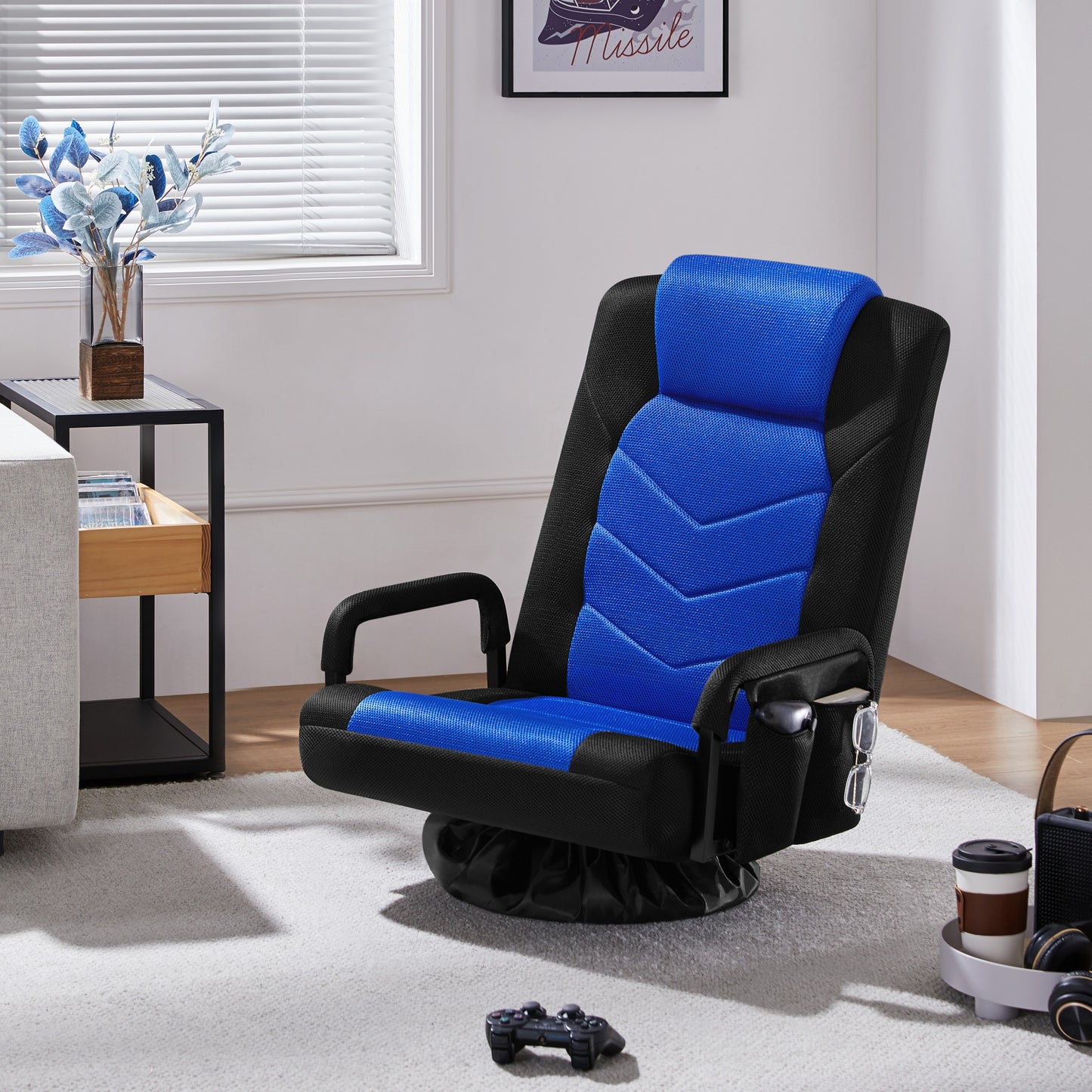 Costoffs Swivel Floor Gaming Chair With Adjustable Reclining Backrest