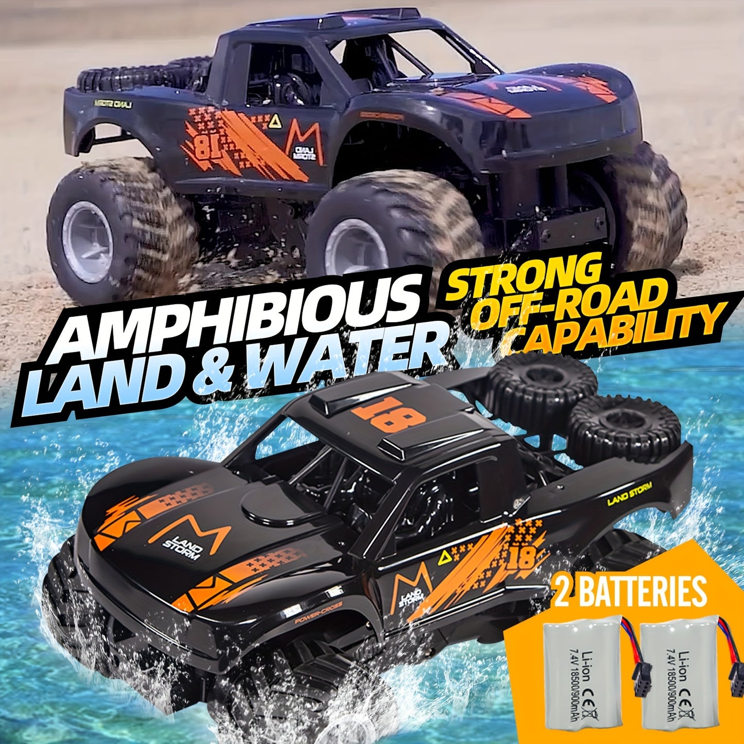 Amphibious RC Car With Rechargeable Batteries For Offroad Adventures