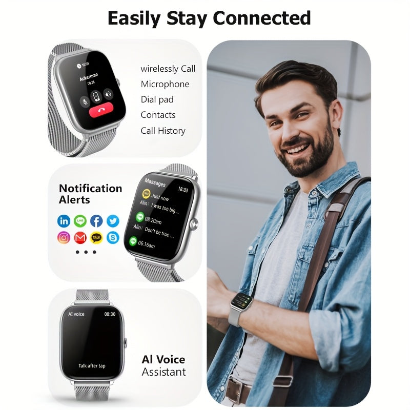 Mens Smartwatch With Wireless Calling Fitness Tracker Music