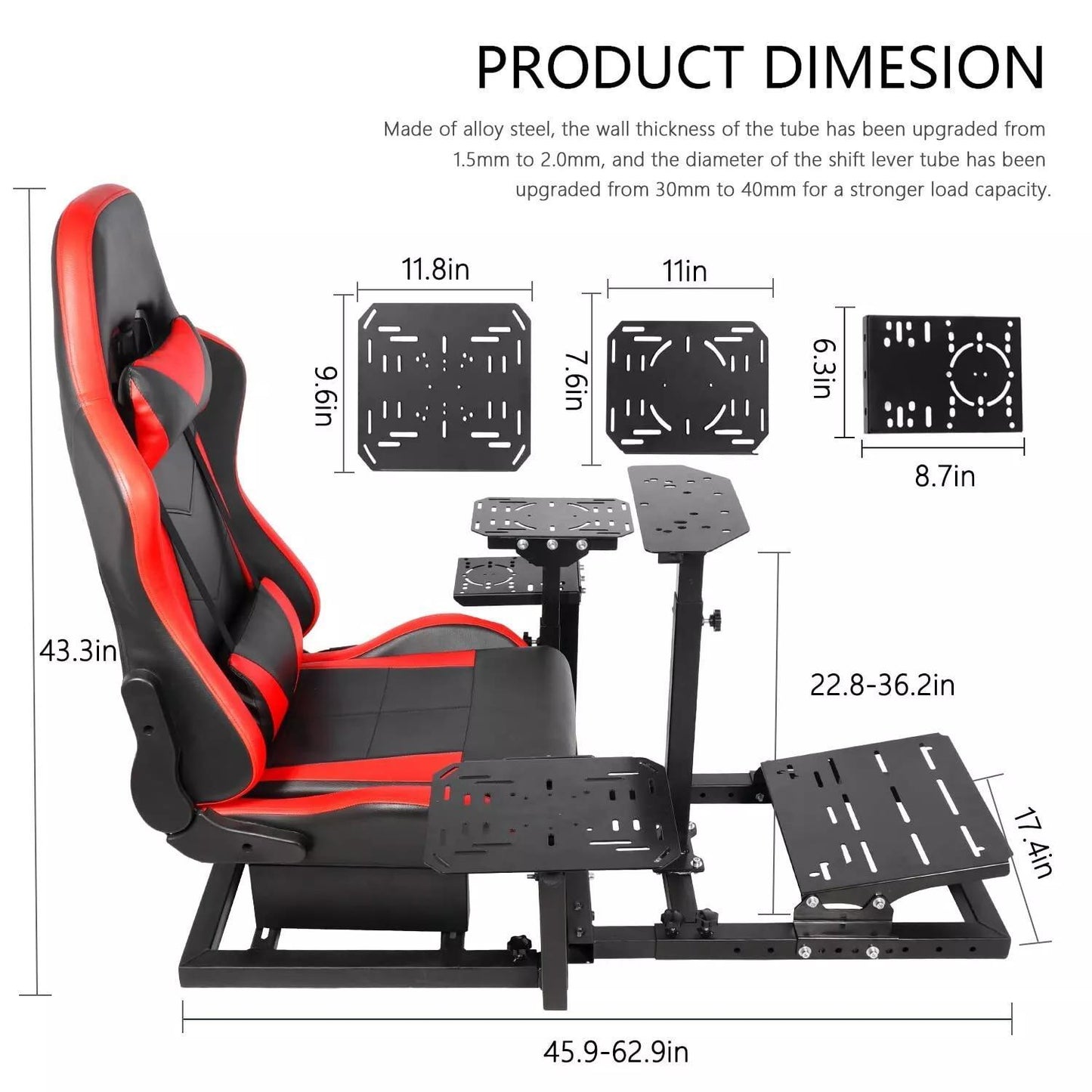 Zootopo G923 Racing Simulator Cockpit with Ergonomic Design