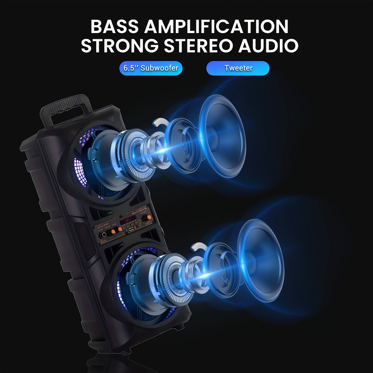 Portable Wireless PA Speaker with LED Display and Karaoke Function