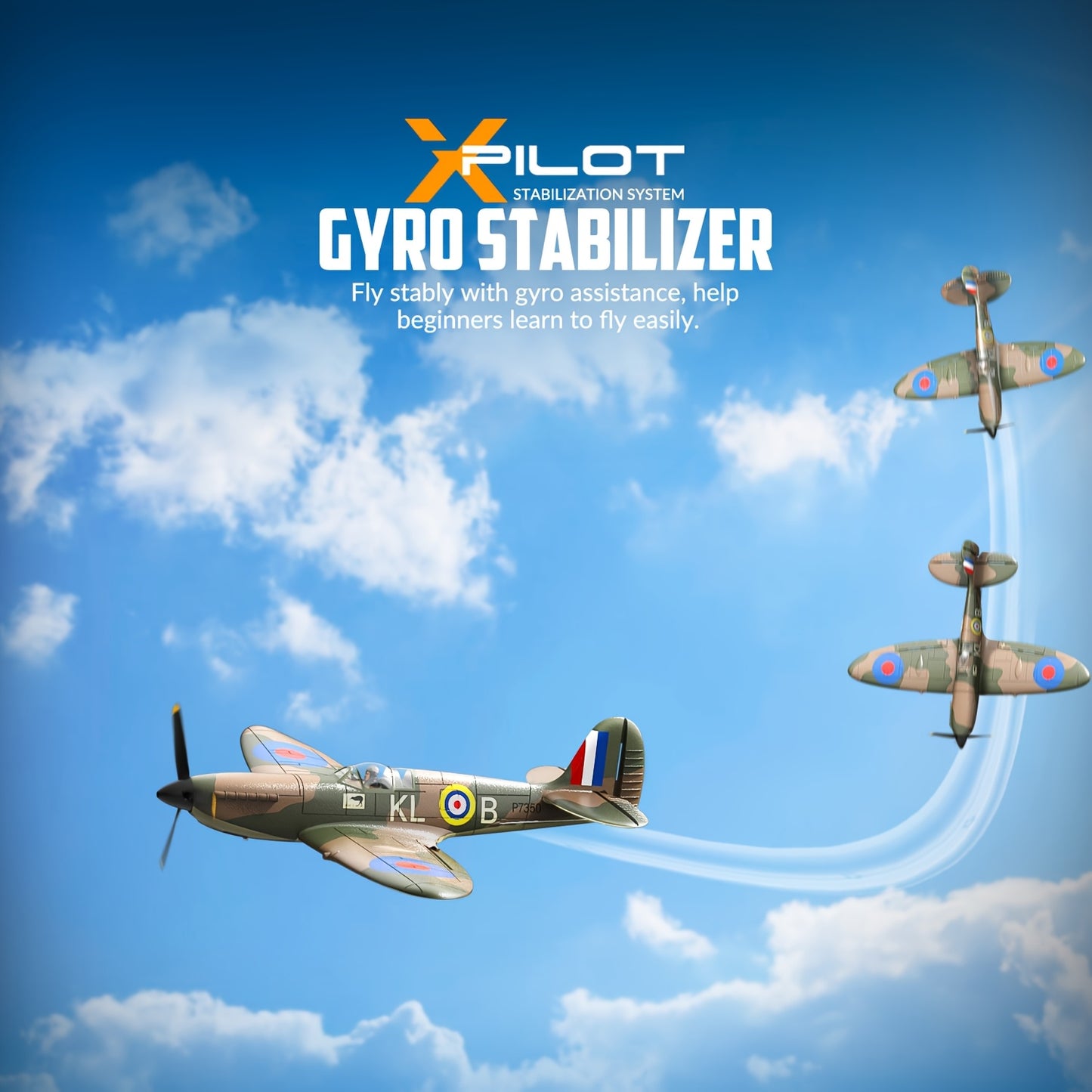 Volantexrc RC Plane Spitfire with Stabilizer System for Beginners