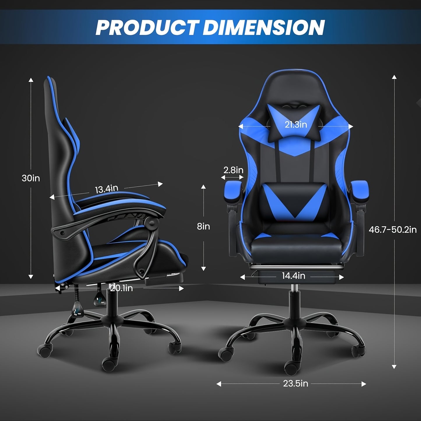 YSSOA Ergonomic Gaming Chair With Footrest And Lumbar Support