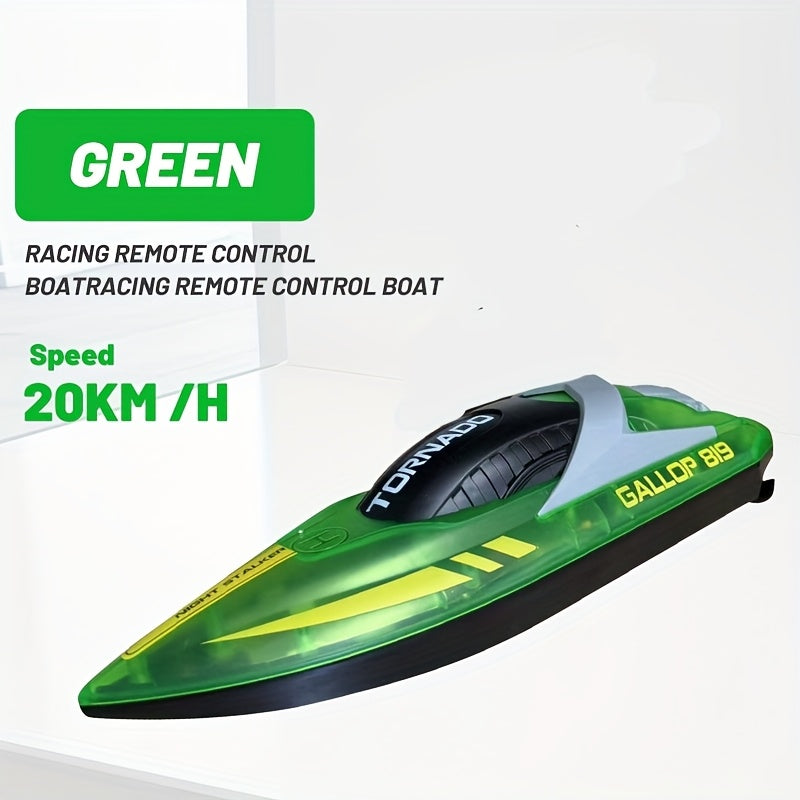 High-Speed Remote-Controlled Speedboat with LED Navigation Lights