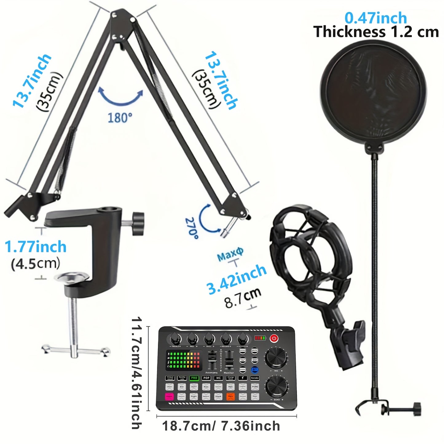 Podcast Equipment Bundle with Audio Interface and Condenser Microphone