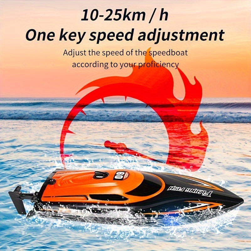 High-Speed Remote-Controlled Speedboat with LED Navigation Lights
