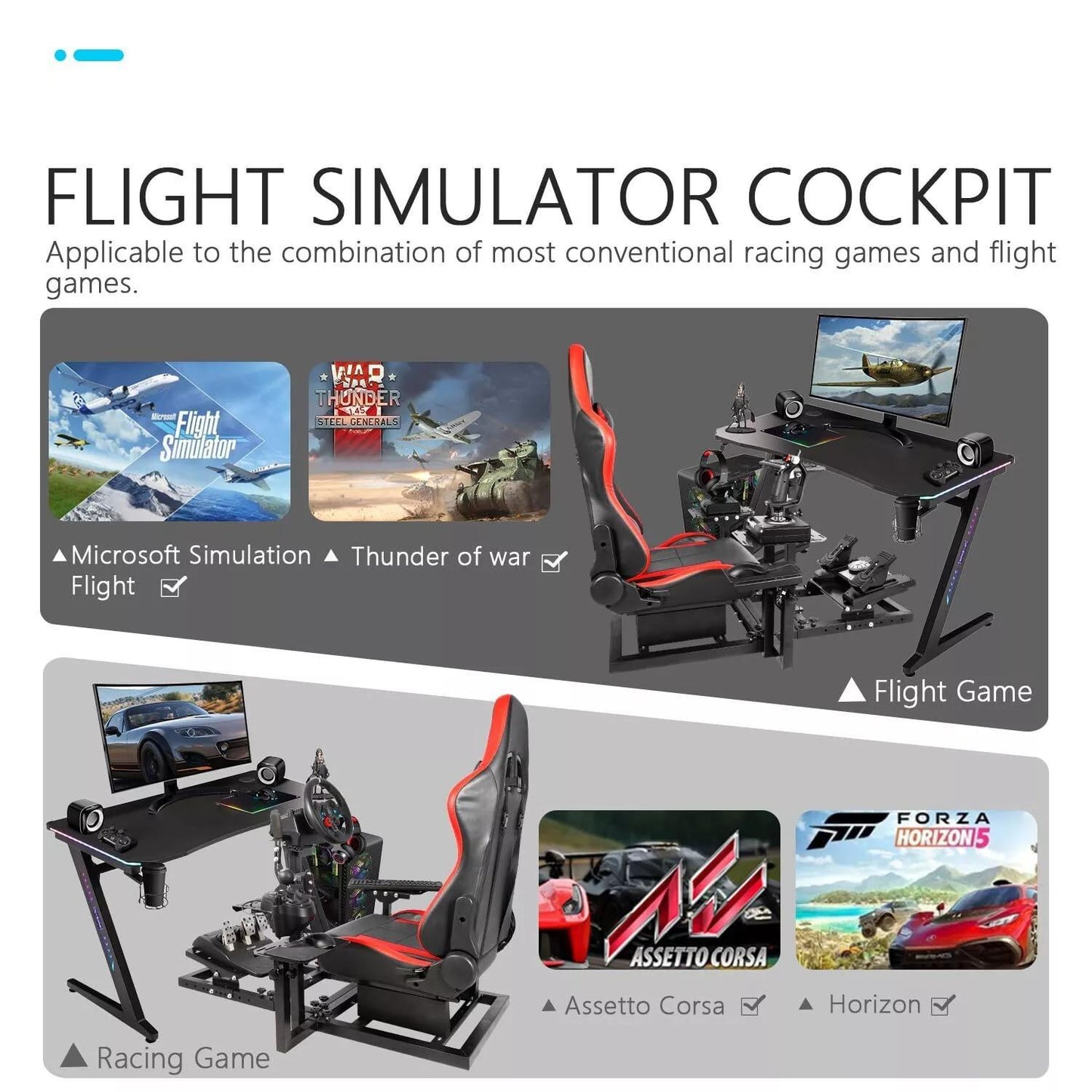 Zootopo G923 Racing Simulator Cockpit with Ergonomic Design