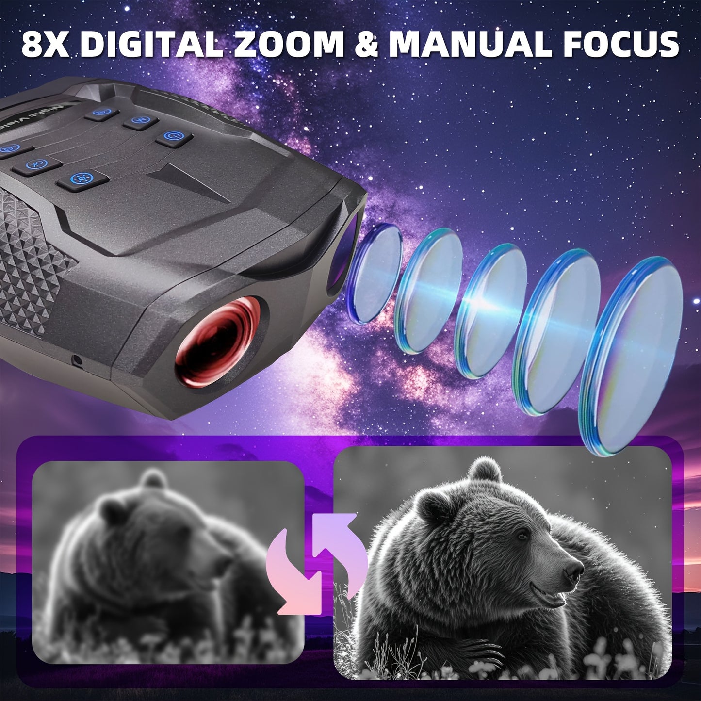4K Night Vision Binoculars With 8x Zoom For Adventures