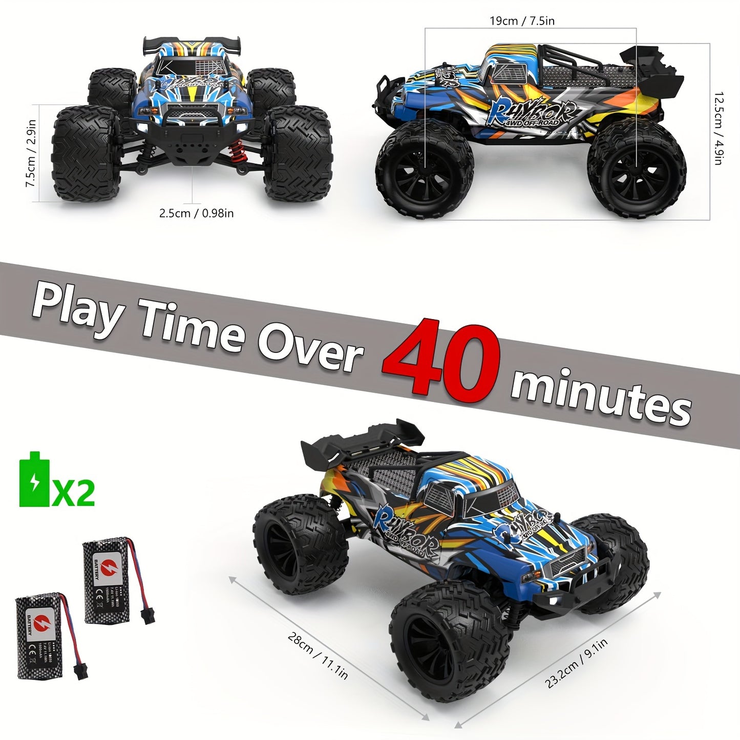 High Speed 4x4 Off-Road RC Monster Truck for Racing Fun
